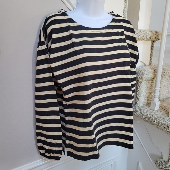 🆕️ J Crew Mariner cloth puff-sleeve striped top - Picture 2 of 7